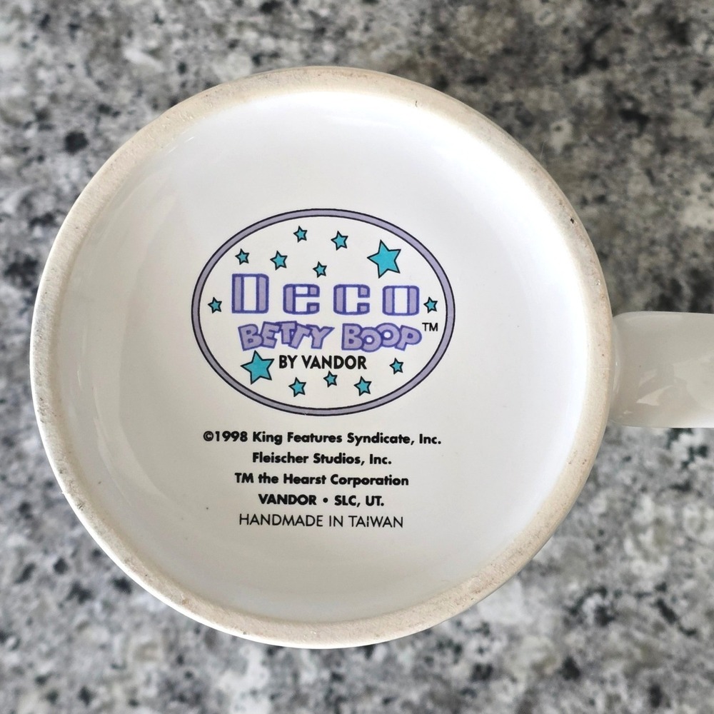 Vandor Betty Boop and Felix Deco-Dence Coffee Mug 1998 Purple Art Deco‎ Ceramic - Picture 6 of 7